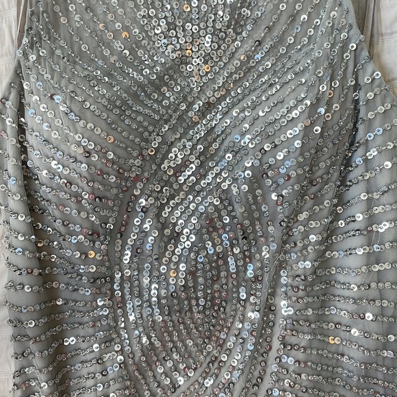 Aidan Mattox Evening Gown Dress with Silver Sequin Detailing. Prom dress - Picture 9 of 11